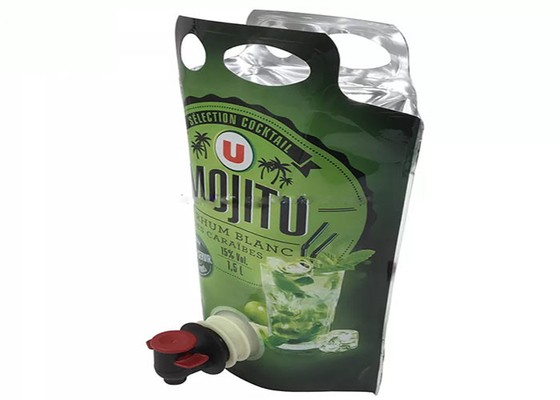 Modificado para requisitos particulares coloqúese encima de la bebida Juice Wine Liquid del papel de aluminio de la bolsa del canalón 3l
