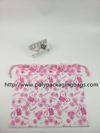 Papel de regalo plástico de los bolsos de lazo de la ropa de los bolsos de cierre de tira del poliéster de los cosméticos pequeño con Logo Printing
