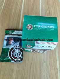 Bolsos impresos verde del Humidor del cigarro de la caja de presentación BOPP