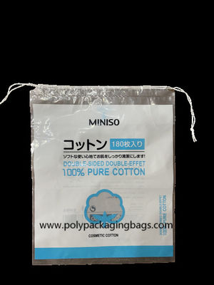 bolsos de lazo plásticos del LDPE de 0.04m m para el empaquetado del cosmético del algodón