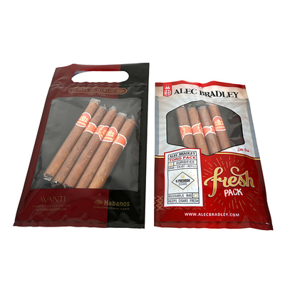 Logo Custom Cigar Humidifier Pouch con la ventana/el Ziplock/Hang Hole claros