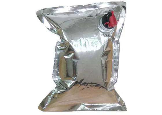Bolso líquido del BABERO del vino tinto del patio del sello del bolso de aluminio de las bebidas plásticas de plata reutilizables del papel con la espita