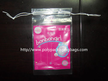 Bolsos transparentes del almacenamiento de las bolsas de plástico de lazo de las esponjas de algodón pequeños
