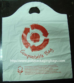 Las bolsas de plástico abonablees del 100% cortaron el bolso de compras con tintas en blanco