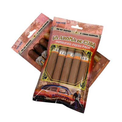 Bolsas de humidificación de cigarros con impresión de gravura Bolsas de humedad de cigarros Bolsas de humidor de cigarros Bolsas de humidor de cigarros ziplock