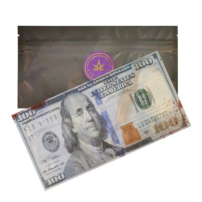 Bolsa plana personalizada con cierre de cerradura con sello de 3 lados para empacar cigarrillos de tabaco