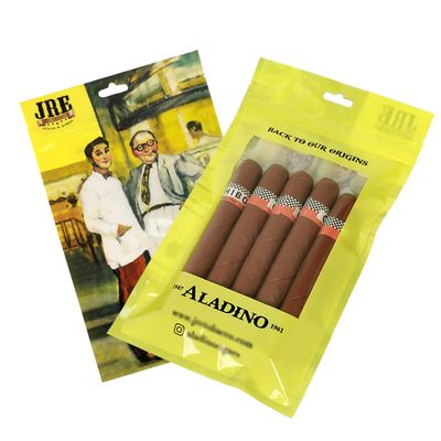 Embalaje con cremallera Bolsa de cigarros Bolsas de cremallera en caja Bolsa de plástico de cigarros Fabricante profesional de embalajes de tabaco
