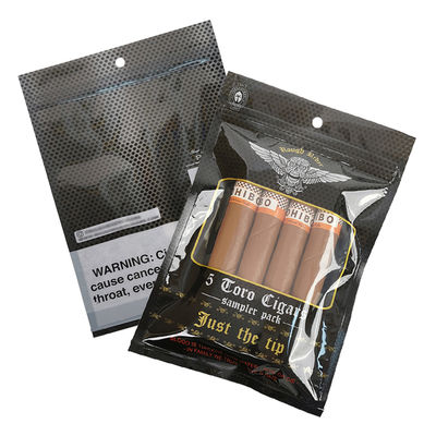Bolsas planas a medida a prueba de humedad, impresas, termosellables, de papel de aluminio Mylar con sellado de 3 lados para envolturas de cigarros de hoja de tabaco