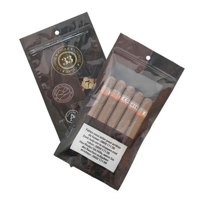 Bolsa humidificada para cigarros con logotipo personalizado con paquete de humedad incorporado Bolsas de tabaco para cigarros con cremallera