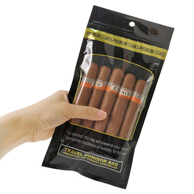 Bolsas de humidor de cigarros medianas diseñadas con cierre con cierre por cierre de material de 009 mm que proporcionan una solución de almacenamiento para mantener el puro y la frescura