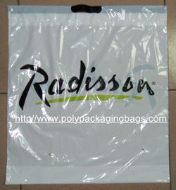Bolsas con cordón de plástico blanco personalizadas, bolsas de polietileno con cordón de cinta
