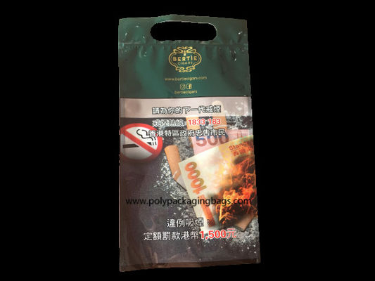 El LDPE de OPP laminó las bolsas de plástico del cigarro con el agujero de la mano