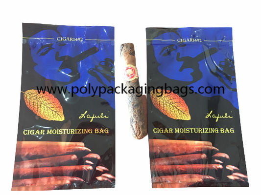 El Humidor hidratante del cigarro de la bolsa de plástico del compuesto de la cremallera del cigarro clásico empaqueta con la cerradura superior de la cremallera