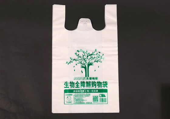 Bolsos biodegradables laminados de una sola capa de la camiseta de la maicena abonable