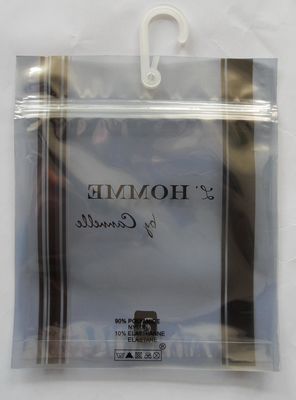 Los bolsos polivinílicos a prueba de agua con las suspensiones/gancho y cremallera se cierran para la ropa interior/la ropa de los hombres