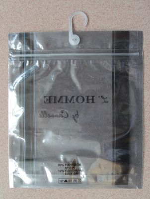 Los bolsos polivinílicos a prueba de agua con las suspensiones/gancho y cremallera se cierran para la ropa interior/la ropa de los hombres