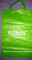 Bolso suave de la manija del lazo del HDPE verde con el escudete lateral para hacer compras