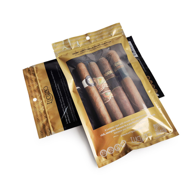 Bolsas de humidor de cigarros re-cerrables con sistema hidratado y caja de visualización para 90 días de frescura