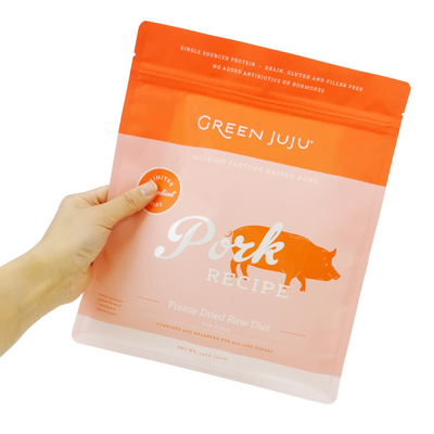 Bolso de comida para mascotas a medida Bolso de cremallera de pie Bolso de barrera resealable Bolso de comida para mascotas de fondo plano