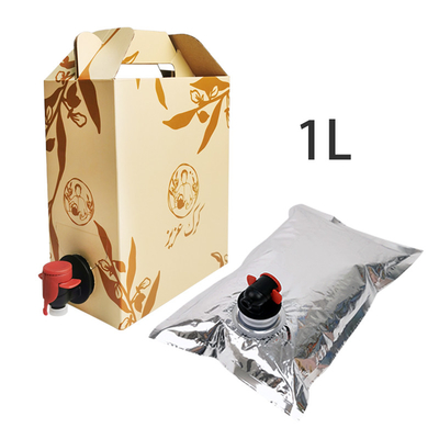 Embalaje en caja de 1L de aluminio para bolsas de bebés, con grifo de dispensador, adecuado para bolsas de embalaje de jugo líquido, vino, café y aceite de oliva, con grifo para bebés