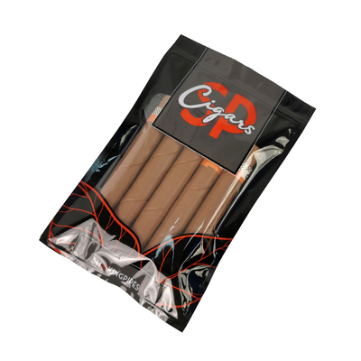 Bolsas de humidor para cigarros de impresión personalizada con sistema de hidratación y cierre con cierre por cremallera