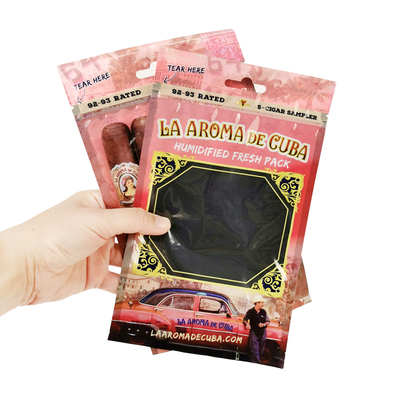 Bolsas de humidificación de cigarros con impresión de gravura Bolsas de humedad de cigarros Bolsas de humidor de cigarros Bolsas de humidor de cigarros ziplock