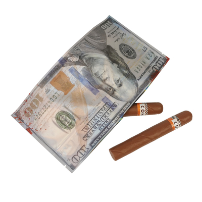 Bolsa plana personalizada con cierre de cerradura con sello de 3 lados para empacar cigarrillos de tabaco