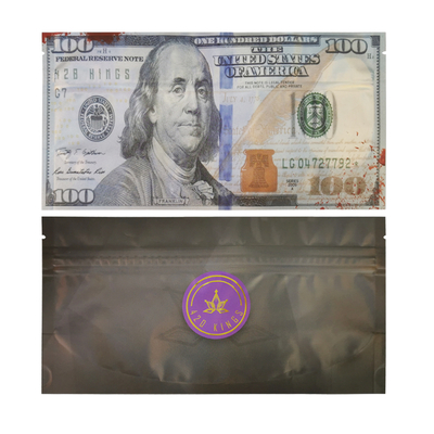 Bolsa plana personalizada con cierre de cerradura con sello de 3 lados para empacar cigarrillos de tabaco