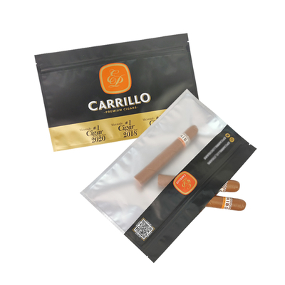 Embalaje de cigarrillos a prueba de humedad y olor Bolsa de embalaje de alimentos cerradura de cremallera Tabaco Envase de cigarrillos embalaje de plástico Bolsas Mylar