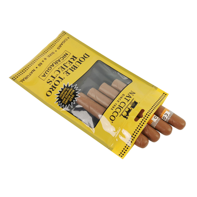 Embalaje de tabaco personalizado Humidificador Bolsas de plástico Humidificador de cigarros humidificados Bolsas Humidor para 4-5 cigarros con higrómetro y divisor