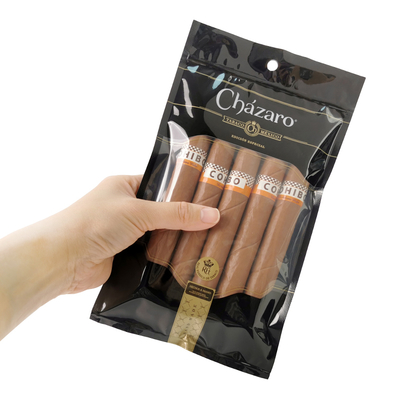 En general, se imprime en glaseado personalizado con cremallera de cerradura de cerradura de aluminio con cremallera de cerradura de embalaje Bolso de embalaje de cigarros humedecidos Bolsas de envoltura de cigarros