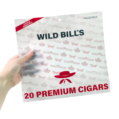 Bolsas de cigarros personalizadas de fábrica y bolsas de cigarros con humedad con cremallera y ventanas