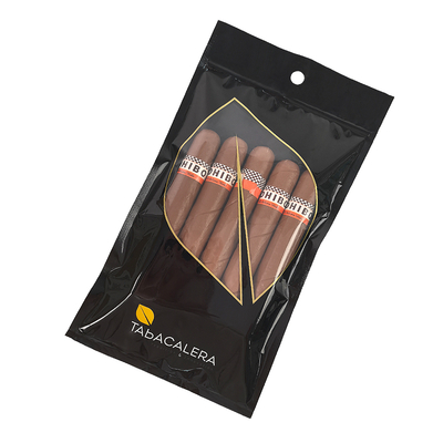 Embalaje personalizado de plástico PET PE a prueba de humedad, bolsa Mylar reutilizable con cierre zip, diseño vertical para tabaco, cigarros y estampado en caliente.