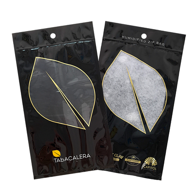 Embalaje personalizado de plástico PET PE a prueba de humedad, bolsa Mylar reutilizable con cierre zip, diseño vertical para tabaco, cigarros y estampado en caliente.