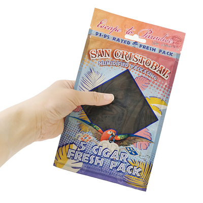Impresión de grabado a medida Bolsas de cigarros humidificadas Bolsas de cigarros de humedad de cierre de cerradura 5 cigarros Envasado simple con un embalaje de plástico transparente