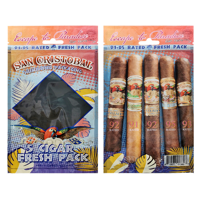 Impresión de grabado a medida Bolsas de cigarros humidificadas Bolsas de cigarros de humedad de cierre de cerradura 5 cigarros Envasado simple con un embalaje de plástico transparente