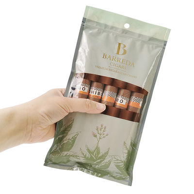 Impresión de grabado a medida Bolsas de cigarros humidificadas Bolsas de cigarros de humedad de cierre de cerradura 5 cigarros Envasado simple con un embalaje de plástico transparente