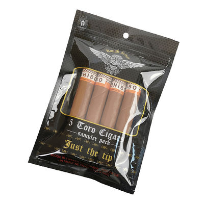 Bolsas planas a medida a prueba de humedad, impresas, termosellables, de papel de aluminio Mylar con sellado de 3 lados para envolturas de cigarros de hoja de tabaco