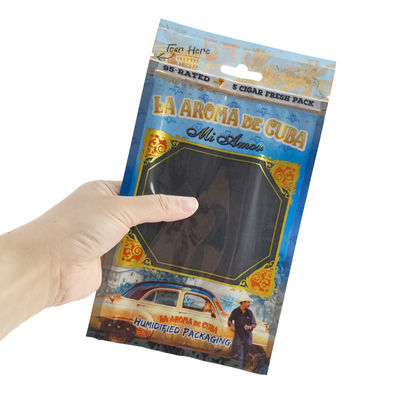 Estuche de viaje para cigarros de cuero de lujo personalizado con humidificador, bolsa portátil para humidor forrada de cedro, control de humedad, bolsa con cierre hermético