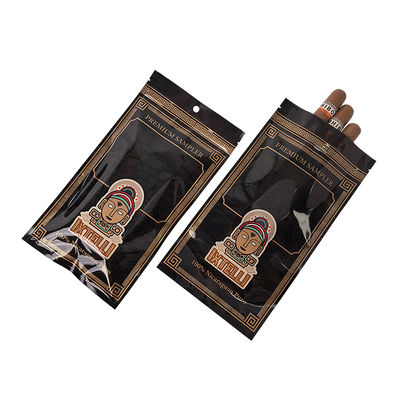 Bolsa de tabaco Mylar personalizada a prueba de olores para cigarros, bolsa con cierre hermético para hojas, embalaje, humidor, sellado térmico, lámina de plástico, humidor portátil para cigarros