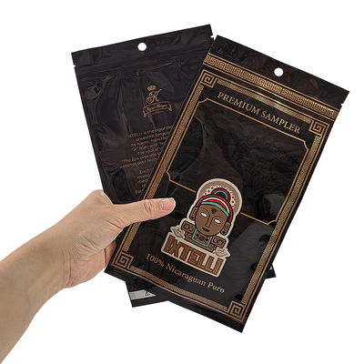 Bolsa de tabaco Mylar personalizada a prueba de olores para cigarros, bolsa con cierre hermético para hojas, embalaje, humidor, sellado térmico, lámina de plástico, humidor portátil para cigarros