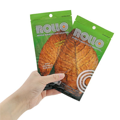 Impresión personalizada de plástico para rodar a mano Accesorios para fumar Tabaco Bolsas de cigarros de cierre con cremallera Bolsas de embalaje hidratante