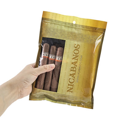 Manufacturer Custom Ziplock Plastic Tobacco Cigars Packaging 2-way Humidity Control Moisture Humidifier Humidor Pouch Bag