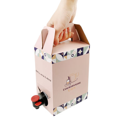 2L 3L 5L cartón de papel desechable de embalaje de café de bebida fría de jugo de la caja bolso dispensador en la caja bolsa aséptica