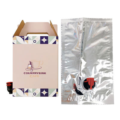 2L 3L 5L cartón de papel desechable de embalaje de café de bebida fría de jugo de la caja bolso dispensador en la caja bolsa aséptica