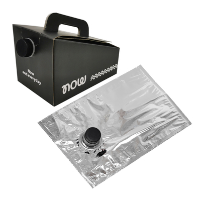 Impresión de logotipo personalizado 1L 2L 3L 5L 10L desechable Bebida de café Bebida de vino Bolsa BIB en caja Dispensador de café para llevar Bolsa aséptica en caja