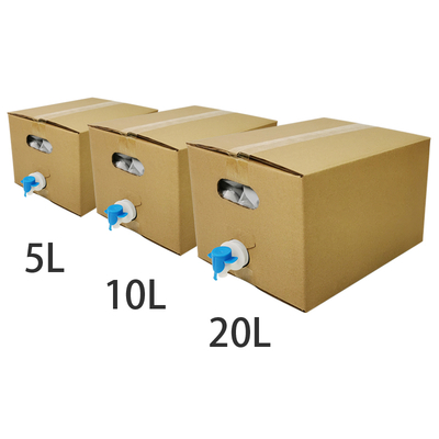 5L 10L 20L Bolsa en caja de calidad alimentaria transparente plástico aséptico embalaje de jugo de vino con tapa del grifo y contenedor de cartón bolsa BIB