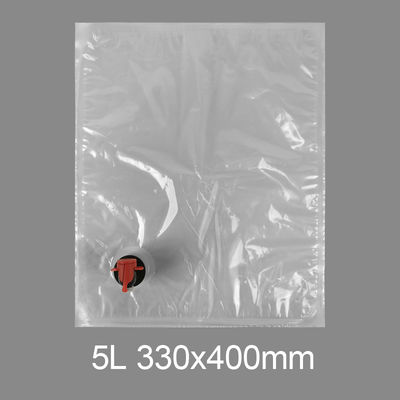 Bolsa de agua potable de plástico de 3l 5l 10l 20l con botella de agua potable, bolsa de jugo de vino en una caja con válvula de mariposa