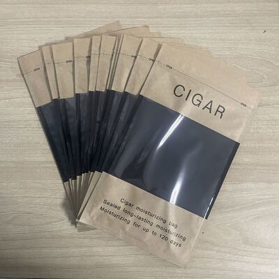Bolsas de humidor de cigarrillos de diseño Ziplock ligero y compacto con estructura de material MOPP VMPET PE para la protección de los cigarros
