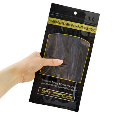 Bolsas de humidor de cigarros medianas diseñadas con cierre con cierre por cierre de material de 009 mm que proporcionan una solución de almacenamiento para mantener el puro y la frescura